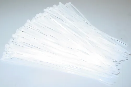 100Stück, 200mm x 3,6mm, Kabelbinder, weiß natur, 20cm lang, KB3