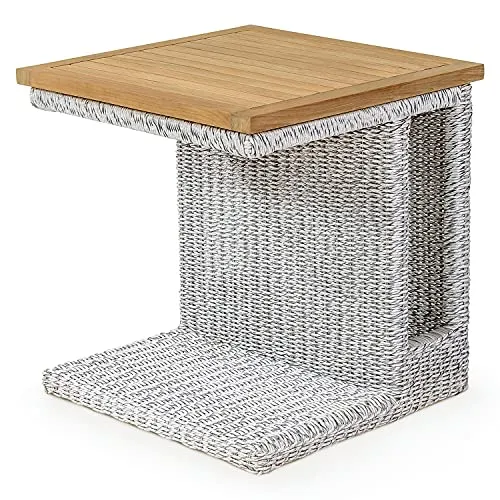 Garland Poly Rattan Lounge Beistelltisch Havanna in weiß von Garland