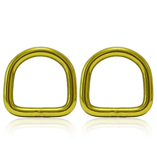 D - Ring aus Stahl, 2er Set, Innenmaß 21mm, Materialstärke 4mm, DIY Hunde-Halsband, nichtrostend, geschweißt, Ideal mit Paracord 550, Farbe gelb