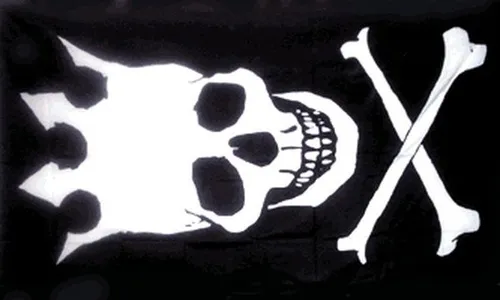 FLAGGE TOTENKOPF MIT KRONE 150x90cm - PIRAT FAHNE 90 x 150 cm - flaggen AZ FLAG