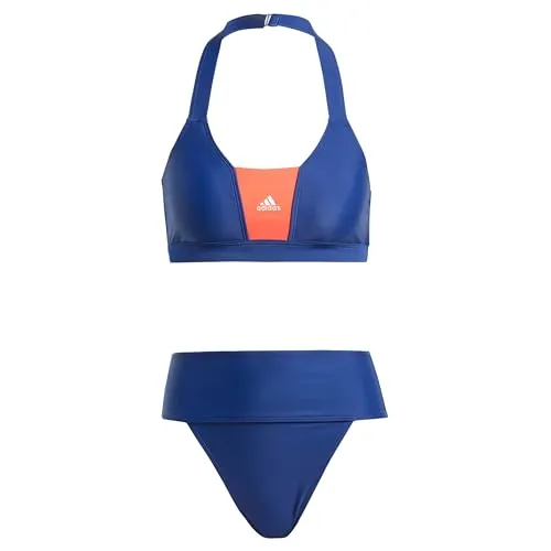 adidas Damen Sportswear Colorblock Bikini, Dark Blue/Bright Red, S