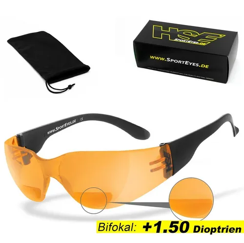 HSE SportEyes BIFOKAL +1,50 Dioptrien Sportbrille in orange von HSE - SportEyes
