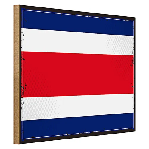 Holzschild Flagge Costa Rica 40x30cm Retro Costa Rica