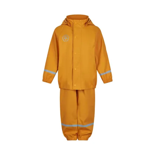 Color Kids Rain Set Solid PU 5649 - Cadmium Yellow für Kinder - Overalls & Matschanzüge, idealer Schutz bei Regen mit 8.000 mm Wassersäulendruck und nachhaltigen Materialien. Reflektierende Details sorgen für Sicherheit bei Dunkelheit.