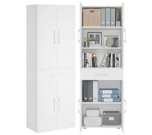 Bellamio Mehrzweckschrank Apol (Weiß) Aktenschrank mit 6 Fächern, inkl. 1 Schublade, robust & kratzfest