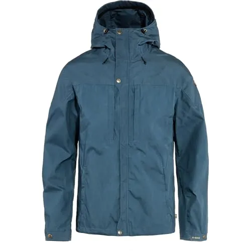 Fjällräven Skogsö Jacket Men Indigo Blue (S) - Hüftlange Outdoor-Jacke für Männer, atmungsaktiv und windabweisend, ideal für Wanderungen und den Alltag. Aus robustem G-1000 Lite Material mit verstellbarer Kapuze und praktischen Taschen.