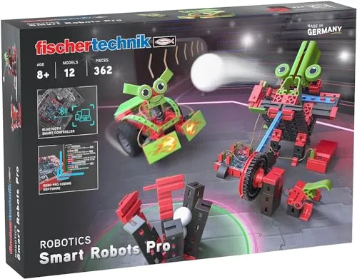 fischertechnik 569021 ROBOTICS Smart Robots Pro - Robotikbausatz ab 8 Jahren mit 12 Modellen, ideal zum Programmieren und Spielen lernen mit Python