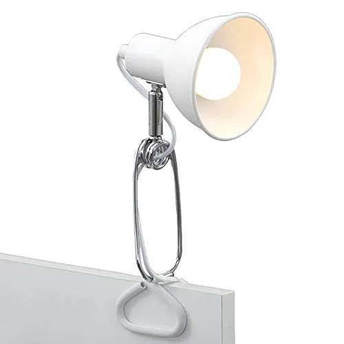 BRILONER Schreibtischlampe mit Kabelschalter - Klemmleuchte mit schwenkbarem Spotkopf, ideal als Leselampe oder Bürolampe. Einfache Montage und individuelles Licht durch E14 Fassung für max. 8 Watt.