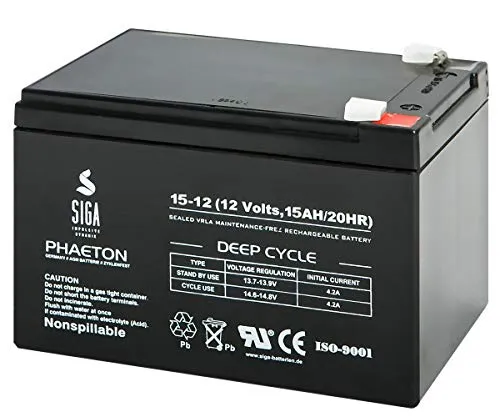 SIGA Akku 15Ah 12V Blei Gel Batterie 10Ah 12Ah 12V Elektro Fahrrad E-Bike Scooter Pedelec