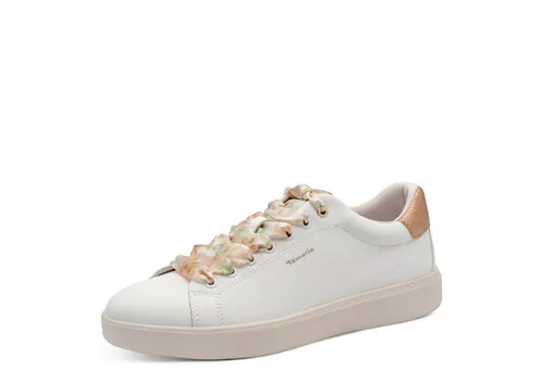 Tamaris Damen Sneaker Low, Weiß, 39 EU - Vegane Sneaker aus hochwertigem Material für einen stilvollen Look. Mit herausnehmbaren Sockliner für individuelle Anpassung und flacher Sohle für optimalen Komfort. Atmungsaktives Futter sorgt für ein angenehmes Tragegefühl.