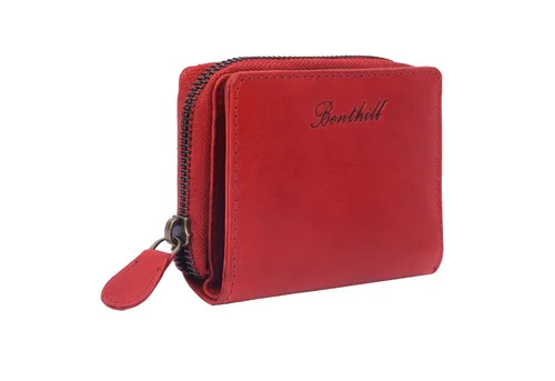 Benthill Geldbörse Klein aus Echtleder mit RFID-Schutz - Elegante Geldbörse für Damen und Herren, bietet sicheren RFID-Schutz und zahlreiche Fächer für Karten und Münzen, ideal für den Alltag.