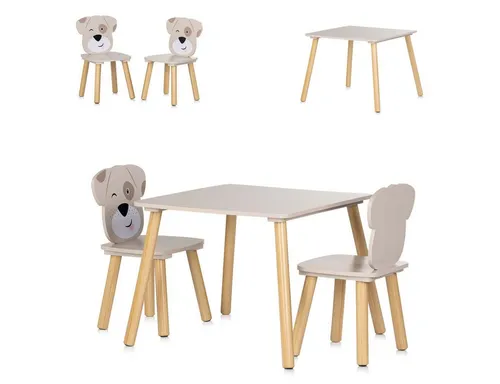 Chipolino Kinder Tischset 3-teilig: Holztisch und 2 Stühle