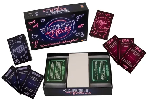 Wahrheit oder Pflicht Erotisches Spiel Party Edition für 2-8 Spieler - Spaßiges Kartenspiel für unvergessliche Partynächte. Ideal für gesellige Runden und als Geschenk ab 16 Jahren. Für unvergessliche Erlebnisse mit Freunden!