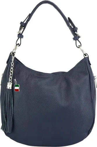 FLORENCE Schultertasche - Damen Hobo Bag aus echtem Leder in Blau - Schultertasche, elegantes Design aus hochwertigem Leder, ideal für jeden Anlass, Made in Italy, großzügige Maße für Ihre Essentials.