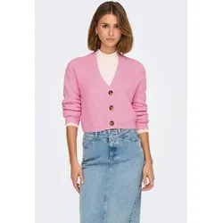 ONLY Strickjacke ONLCAROL NICE L/S CARDIGAN KNT NOOS, Prism Pink - Modische Cardigan in Prism Pink, aus pflegeleichtem Rippstrick, ideal für stilvolle Outfits. Perfekt für die Übergangszeit!