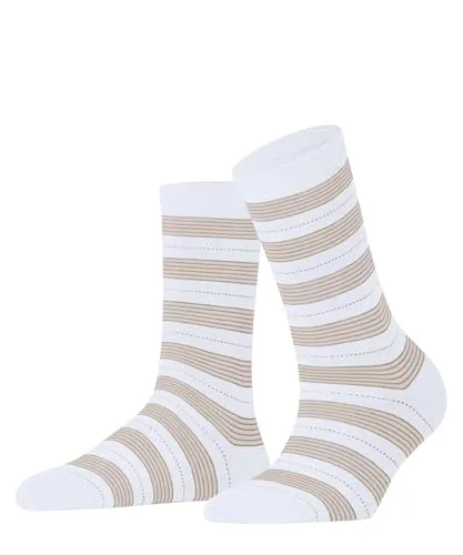 FALKE Damen Socken Stripe Uniform W So Baumwolle gemustert 1 Paar, Weiß White 2000, 39-42