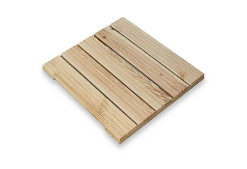 holz4home® Holzfliesen aus Kiefernholz I Terrassenfliese aus Holz Rutschfest Geriffelt