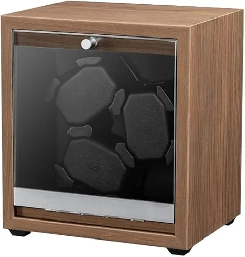 Olvy Uhrenbeweger für 3 Uhren, Watchwinder Extrem Leisem Motor, Flexiblem Uhrenkissen, Watch Winder Holz