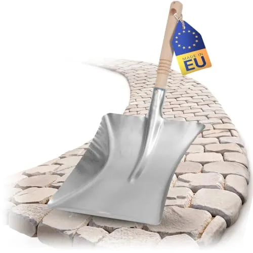 Novaliv Kehrschaufel Metall Verzinkt Holzgriff Schaufel Blechschaufel Sandschaufel Ascheschaufel Ofenschaufel (Kehrblech verzinkt, 1)