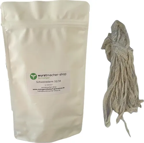 Schweinedarm Kaliber 32/34 gesalzen 10 Meter 1A helle Ware Top | wurstmacher-shop by trümper
