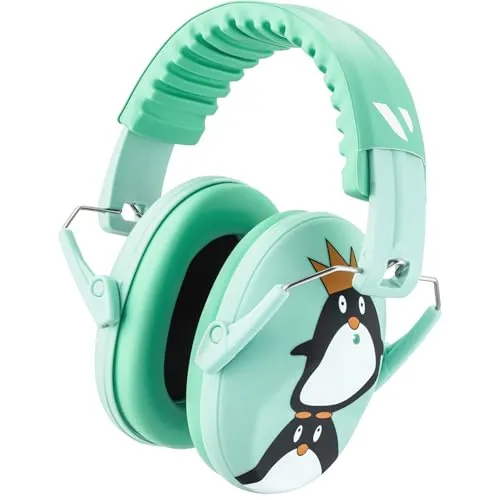 Vanderfields Gehörschutz Kinder - Lärmschutz Kopfhörer Kinder - Penguin - Passiver Ohrenschützer Kind - Kapselgehörschutz Schule, Schlagzeug, Autisten, Konzert, Junge, Mädchen - 3-16 Jahre - 26dB SNR