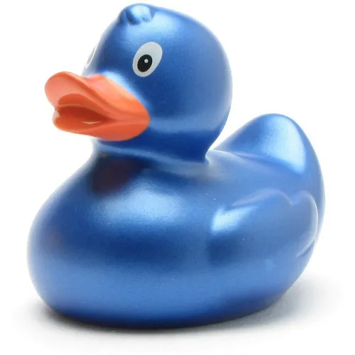 Badeente Sara blau metallic Quietscheente Quietscheentchen Plastikente