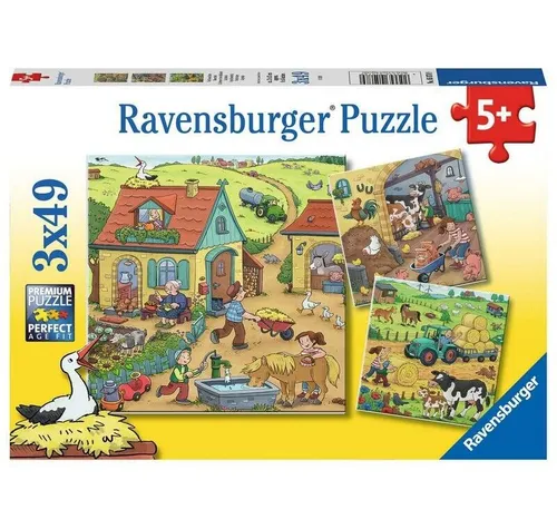 Ravensburger 05078 Puzzle Viel los auf dem Bauernhof