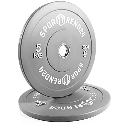 Sporttrend 24® Bumper Plate Gewichtsscheibe 5kg in grau von Sporttrend 24