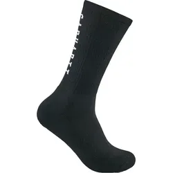 Carhartt Herren Force Midweight Logo Crew Socken 3er Pack - Sportsocken in Schwarz, mit FastDry-Technologie für optimale Schweißableitung und Geruchsbekämpfung, ideal für aktive Männer.