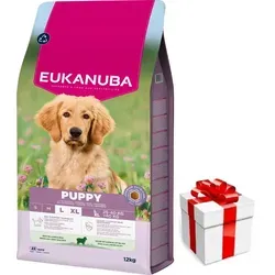 Eukanuba Welpenfutter mit Lamm und Reis - 12 kg für große Rassen - Premium Hundefutter für Welpen großer Rassen, leicht verdaulich mit Lamm und Reis, fördert gesunde Verdauung und starkes Immunsystem.