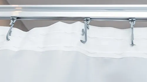 KS Handel 24 Textil DUSCHVORHANG Weiss 240x230 cm MIT GARDINENBAND UND Haken GARDINE FENSTERVORHANG Shower Curtain White