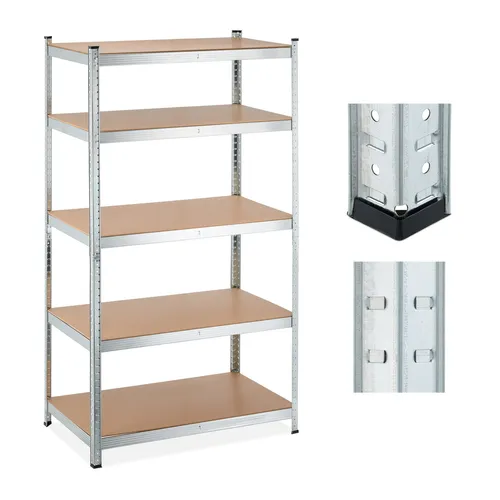 Schwerlastregal 5 Böden - 1250 kg Tragkraft - Regalsysteme mit robustem Stahl, ideal für Werkstatt und Garage. Hohe Tragkraft von 1250 kg und vielseitige Einsatzmöglichkeiten.