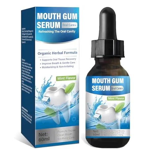 Gum Repair Drops, 60ml Teeth Repair Gel, Verbessert Wirksam den Zahnfleischrückgang, Lindert Rötungen und Entzündungen, Frischer Atem, Förderung der Mundgesundheit