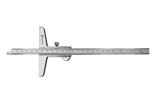 Tiefenmessschieber 0 - 200 mm, rostfrei INOX - Messwerkzeuge für präzise Messungen, aus gehärtetem rostfreiem Stahl gefertigt und mit einer Ablesegenauigkeit von 0,02 mm.