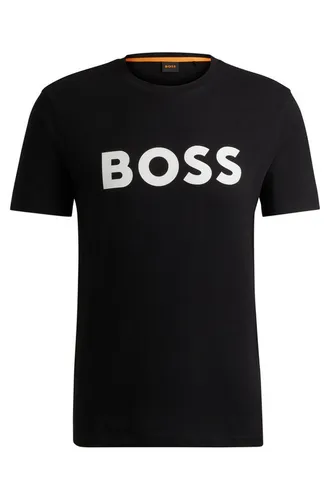 BOSS ORANGE Longsleeve T-Shirt mit Logoprint - Schwarz M - Herren-Shirts aus 100% Baumwolle, lässiger Look mit auffälligem Logoprint für stilvolle Freizeitoutfits.