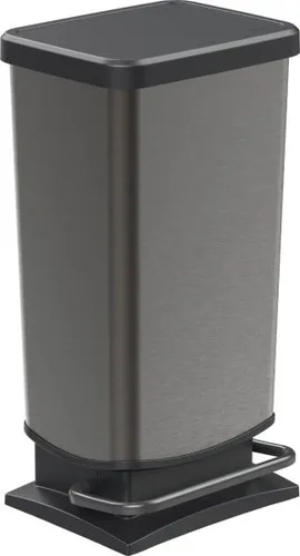 Rotho Treteimer Kunststoff PASO 40 l grau - Haushaltszubehör, praktischer 40 l Treteimer aus robustem Kunststoff mit komfortablem Fußtritt für müheloses Öffnen und hygienische Nutzung.