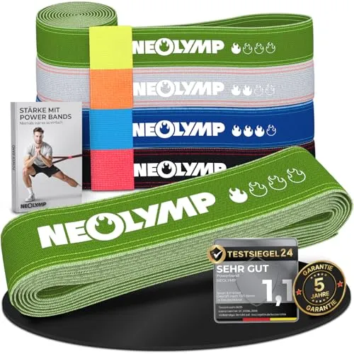 NEOLYMP Stoff Gymnastikband Stoff mit Verstellschnalle - langlebige & waschbare Resistance Bands - umweltfreundliche Fitnessbänder (sehr leicht)
