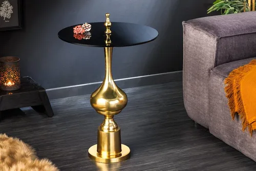Eleganter Beistelltisch Abstract 45cm Gold Metall schwarz