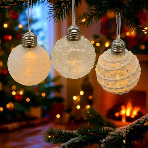 LED Weihnachtskugel satiniert 8 cm