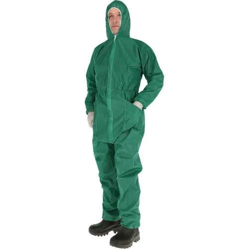 Kerbl PP Einweg Overall grün Gr. XXL - Vollschutz-Arbeitsbekleidung, ideal für hygienische Anwendungen und bietet zuverlässigen Schutz vor Verschmutzungen.