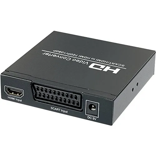 SpeaKa Professional AV Konverter SP-HD/SC-01 - SCART zu HDMI - Video-Formatwandler für SCART zu HDMI, konvertiert Signale in Full HD 1920 x 1080 Pixel, ideal für DVD-Player und bietet zusätzlichen 3,5 mm Klinken- und digitalen Cinch-Audio-Ausgang.
