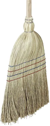 KERBL Reisstrohbesen 4 Nähte, Stiel Holz, lackiert, 29489 000000000001253417