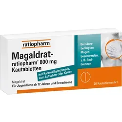 Magaldrat-ratiopharm 800mg - Antacid gegen Sodbrennen und Magenbeschwerden, neutralisiert effektiv überschüssige Magensäure für schnelle Linderung.