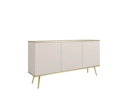 3E 3xE living.com Beige Kommode mit goldenen Beinen