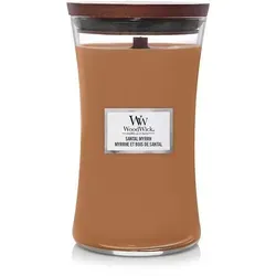 Woodwick Santal Myrrh Duftkerze 610 g - Kerzen mit wärmendem Duft für eine gemütliche Atmosphäre, ideal zum Entspannen und Wohlfühlen.