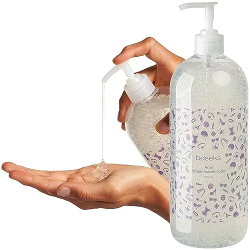Baseks 1 Liter Gleitmittel auf Wasserbasis - Wasserbasiertes & Neutrales Gleitgel Gel - Gleitmittel ohne klebrige Rückstände