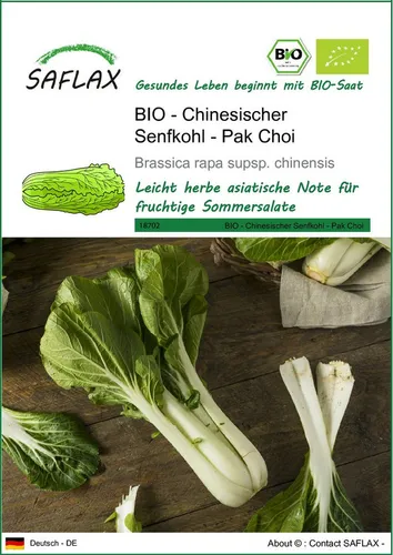 SAFLAX Gemüsesamen SAFLAX - Samen - BIO - Chinesischer Senfkohl - Pak Choi