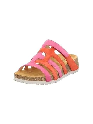 Think! Damen KOAK chromfrei gegerbte nachhaltige Pantolette, Fuxia/Kombi 5000