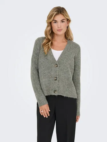 ONLY Strickjacke ONLZOEY L/S REGULAR CARDIGAN NCA KNT grün M (38) - Modische Strickjacke in Kalamata mit V-Ausschnitt, elastischem Material und pflegeleichtem Design – perfekt für jeden Anlass!