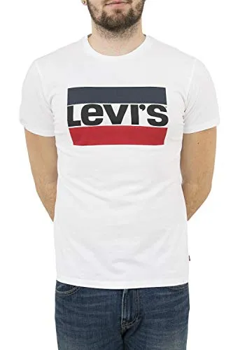Levi's Herren Sportswear Logo Graphic T-Shirt, Weiß, XL - T-Shirt für Herren aus leichter Baumwolle mit ikonischem Levi's Logo. Teil der Better Cotton Initiative für nachhaltigen Baumwollanbau.